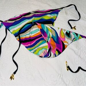 NEW ⭐️⭐️ Trina Turk Womens String Bikini Bottom Sz 12 Multicolor Side Tie NWT